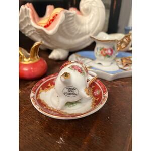 Red and Gold Miniature Venezia Gold Collection Miniature and Saucer